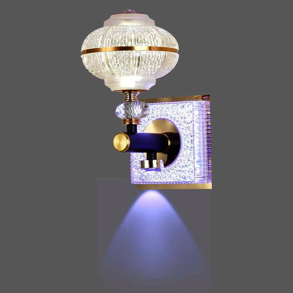 Vintage Round Crystal Wall Light for Home & Office (Remote Controlled)