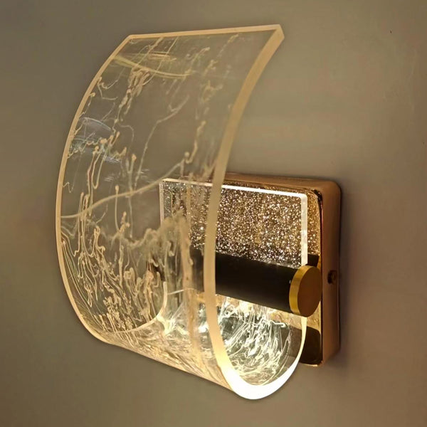 Marbled/Lines and Dot - Acrylic Wall Lamp (Remote, 3 Colour)