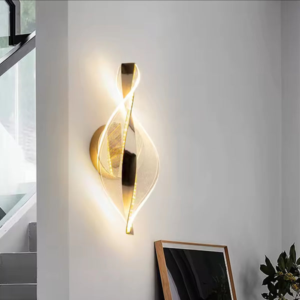 Glistening Golden Snowflake LED Wall Sconce