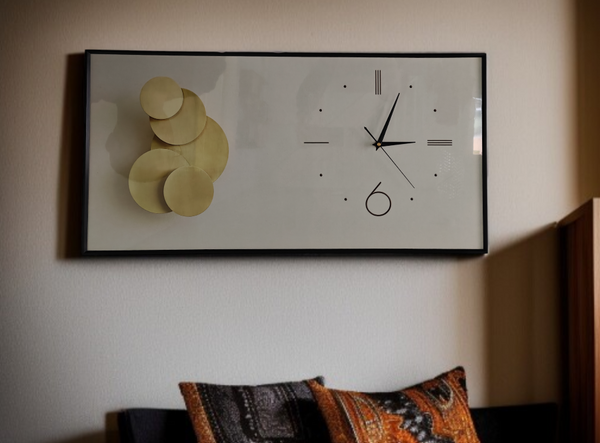 Modern Abstract Lime Circles Wall Clock Painting